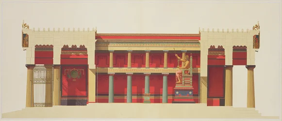 Section longitudinale du temple de Jupiter à Égine (323-27 av. J.-C.)